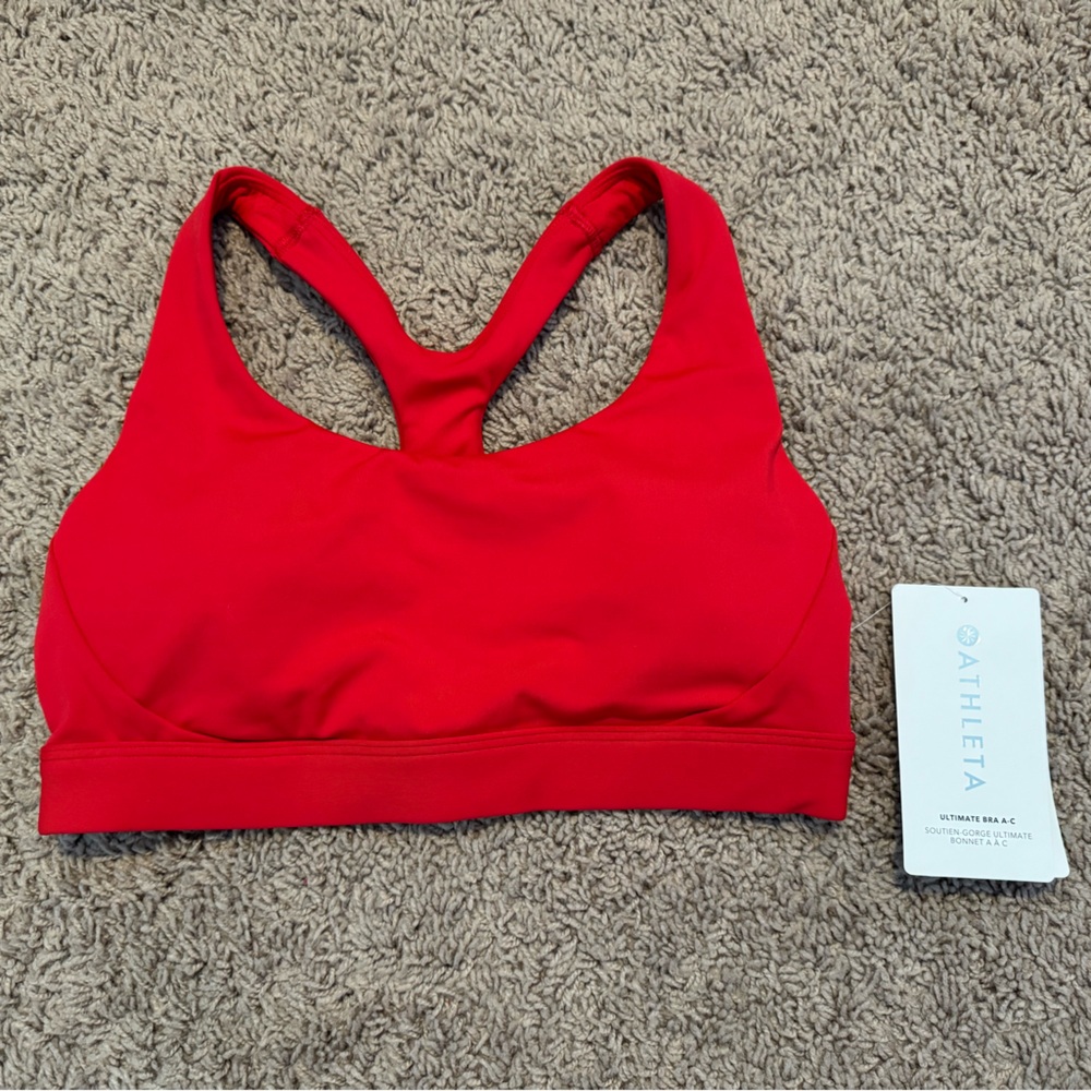 Athleta Ultimate Bra A-C | Size: Small Petite | Color: Coral/Reddish Pink